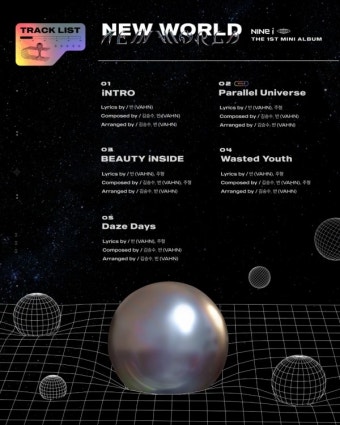 나인아이, 데뷔 앨범 'NEW WORLD' 트랙리스트 공개..타이틀곡 'Parallel Universe' 포함 5곡