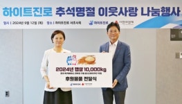 하이트진로, 13년째 명절마다 소외 이웃에 나눔