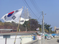 오도리 태극기 물결