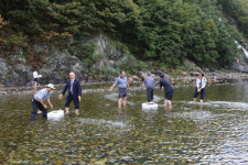 다슬기 140만 마리 동창천 방류