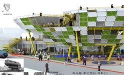 해양도시 이미지 걸맞는 배 형상화