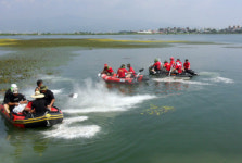 경산 남매저수지서 녹조방제훈련