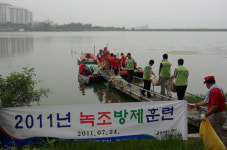 경산 문천저수지서 녹조방제훈련 실시
