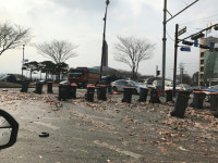 포항 형산교차로 음식물 쓰레기 쏟아져 차량 정체