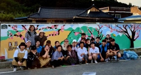 경산시, 남산면 연하리 마을 복사꽃 벽화그리기