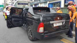 대구 봉산육거리서 버스·SUV차량 교통사고…3명 부상