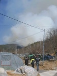 안동시 풍천면 야산서 화재 발생...진화중
