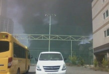 포항 양덕중학교 인근 상가 화재 발생