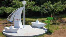 상주 경천섬, 낙동강 오리알 스토리텔링 입은 조형물 전시 화제
