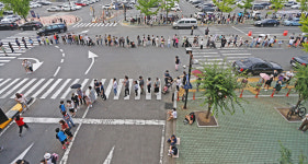 [포토] 이마트 월배점 코로나19 임시선별검사소 북새통