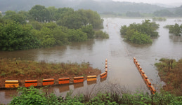 [포토] 연일 이어진 장마로 침수된 대구 가천잠수교