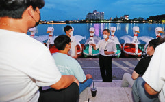 [포토] 대구 찾은 최재형, 수성못서 대구경북 청년들과 간담회