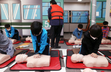 [포토] 생명을 살리는 힘…대구 성지초 2학년 학생들 심폐소생술 교육