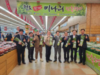 품질 좋은 청도 한재 미나리 인기몰이…부산 탑 마트 신평점 판촉행사 마무리