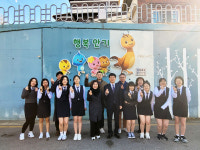 안동 성창여고 물방울동아리, 엄마까투리 캐릭터 조형물 제작 설치 힘 보태