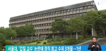 서울대, '갑질 교수' 논란에 정직 최고 수위 3개월→1년