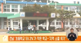 전남 초등학교 59.3%가 작은 학교…지역 소멸 위기