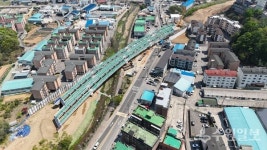 광주시, 성남~광주간 도로 확․포장 공사 2공구 교량 거더 거치 작업 완료