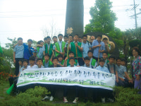 제주중앙중, 4-H 50주년 기념탑 청소
