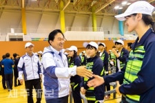 제주도 전국체전 선수단 필승 다짐/제주시 복합체육관