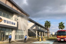 대신119센터, 서귀포해양경찰서 합동 소방훈련 전개