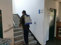 신천리청년회, 다중이용시설 방역 실시