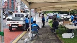 서귀포수협, 소라 드라이브 스루 판매 행사 개최