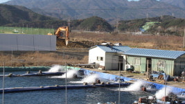 고속도로 공사로 양어장 피해