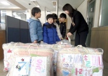 원주 학성유치원 이불 전달