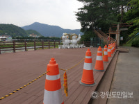 [평창]평창 동계올림픽 기념 데크쉼터 졸속 공사…출입통제 비판