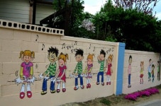 괴산 둔율올갱이마을 벽화 눈길