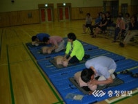 예산소방서삽교119안전센터 삽교중학교 심폐소생술 교육