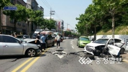 충북 청주서 대낮 음주교통사고...5명 부상
