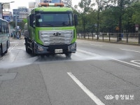 천안 동남구청, 간선도로 살수작업 실시