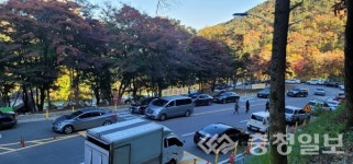 속리산 말티재 고갯길 불법주차 몸살