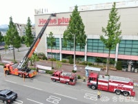 계룡소방서, 다중이용시설서 화재진압 훈련 전개