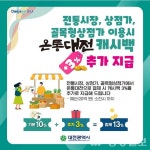 온통대전, 전통시장 상점가까지 확대…기본 10% 캐시백 + 3% 추가 지급