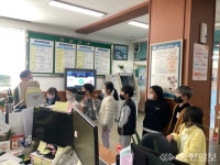 갈산초등학교 학생들의 갈산면 행정복지센터 견학 방문