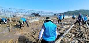 대전농협, 연무읍 소룡리 시설하우스 피해 복구 지원
