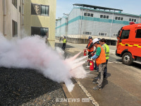 가스안전公 광주본부, OB맥주와 암모니아 누출·화재 대응 합동훈련