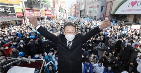 (영상)이재명, 경부선 상행유세…무속·무능·분열의 윤석열(종합)