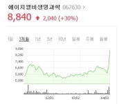 에이치엘비생명과학, 라이프리버 합병에 상한가