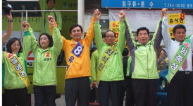 유시민·김진표 광주서 야4당 후보와 유세전