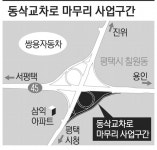 미개통 동삭교차로 마무리공사 한다