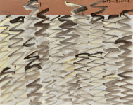 소나무 풍경, 죽죽 그은 ‘지그재그’ 되기까지… 원로화가 김경인展