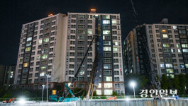 [화보] 용인 서천동 아파트 크레인 충돌사고 현장