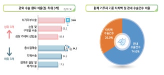 건수, 백내장>척추>치핵···비용, 척추>백내장>스텐트