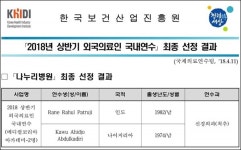 나누리병원, 외국의료인 국내연수 의료기관 선정