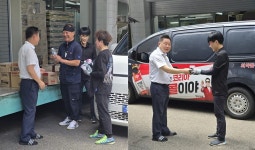 백제약품, 무더위 속 배송 직원들에게 현장 생수지원