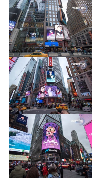 방탄소년단 뷔, 美 뉴욕 타임스 스퀘어 전광판에 등장